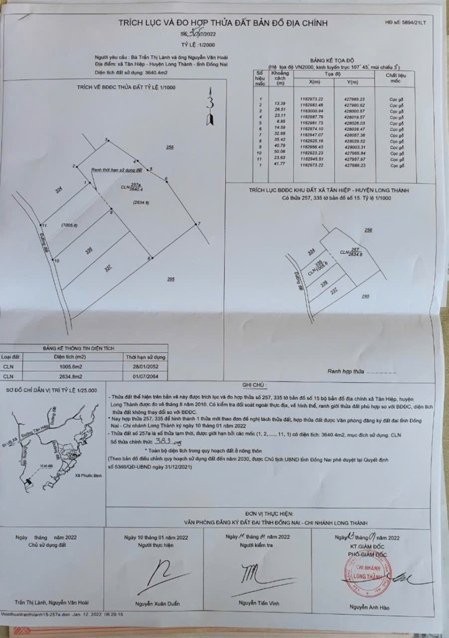 CHÍNH CHỦ Cần Bán Nhanh Đất Tại Xã Tân Hiệp, Huyện Long Thành, Đồng Nai - Ảnh 1