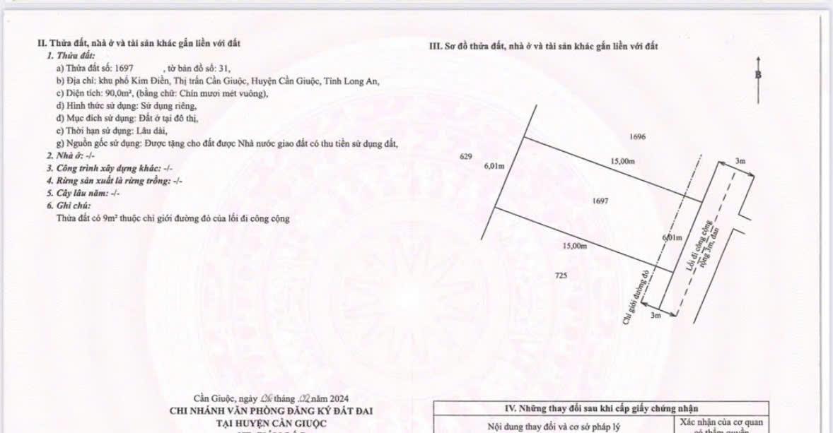 CHÍNH CHỦ Cần Bán Nhanh Đất Thổ Cư Tại Thị trấn Cần Giuộc, Cần Giuộc, Long An - Ảnh 1