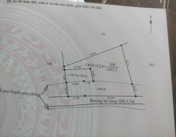 Chính chủ cần bán mảnh vườn thuộc QH KĐT Phú Xuân (ngay sau Công ty Cà Phê 49) - Ảnh 2