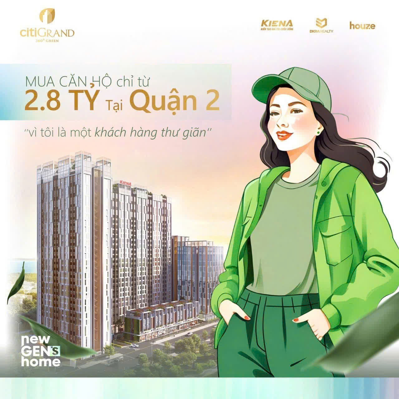 Sở hữu căn hộ CITIGRAND KĐT Cát Lái Q.2 2PN + 2WC giá chỉ từ 2.8 tỷ - Ảnh chính