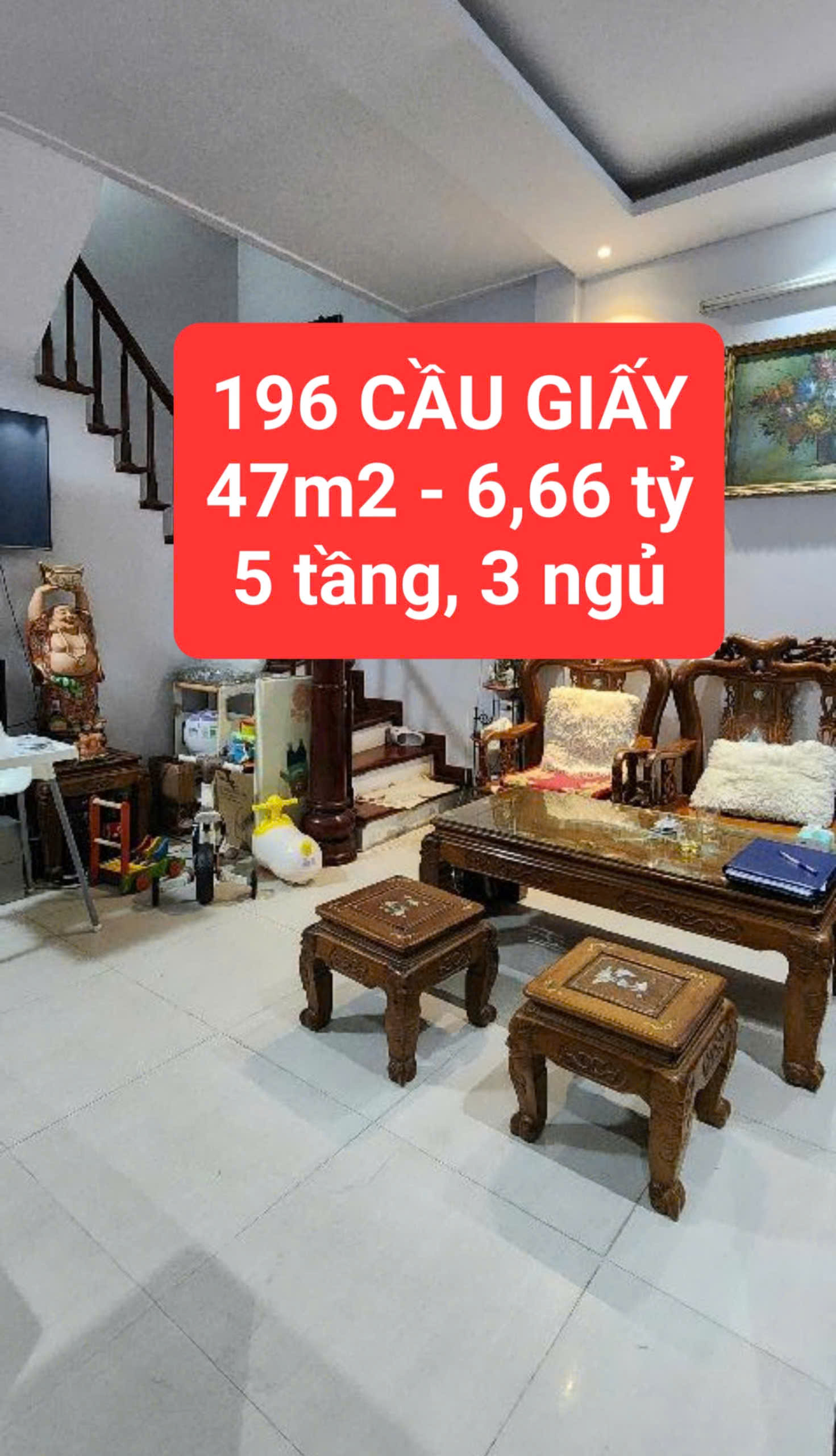 196 CẦU GIẤY - 47m2 giá 6,6 tỷ - 5 tầng, 3 ngủ - 0859990768 - Ảnh chính