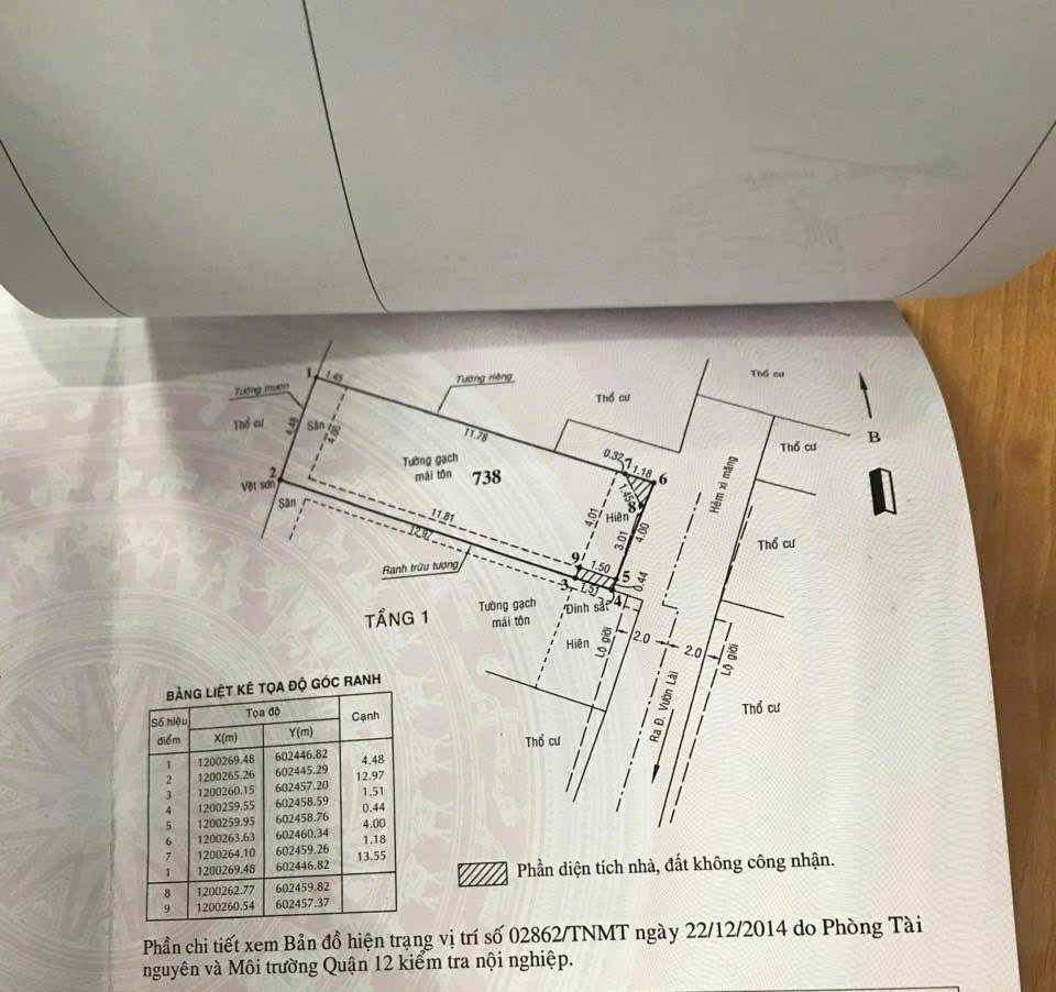 Bán Nhà Cấp 4 Hẻm 94 Vườn Lài - P. An Phú Đông - Quận 12 - TP. Hồ Chí Minh - Ảnh 2