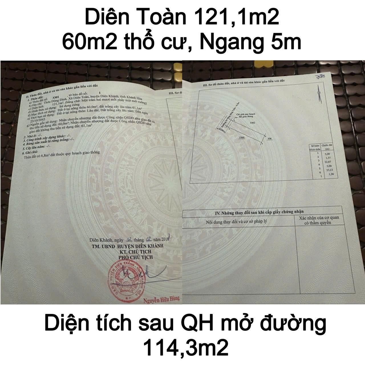 MUA BÁN ĐẤT Ở XÃ DIÊN TOÀN DIÊN KHÁNH KHÁNH HOÀ - Ảnh 4