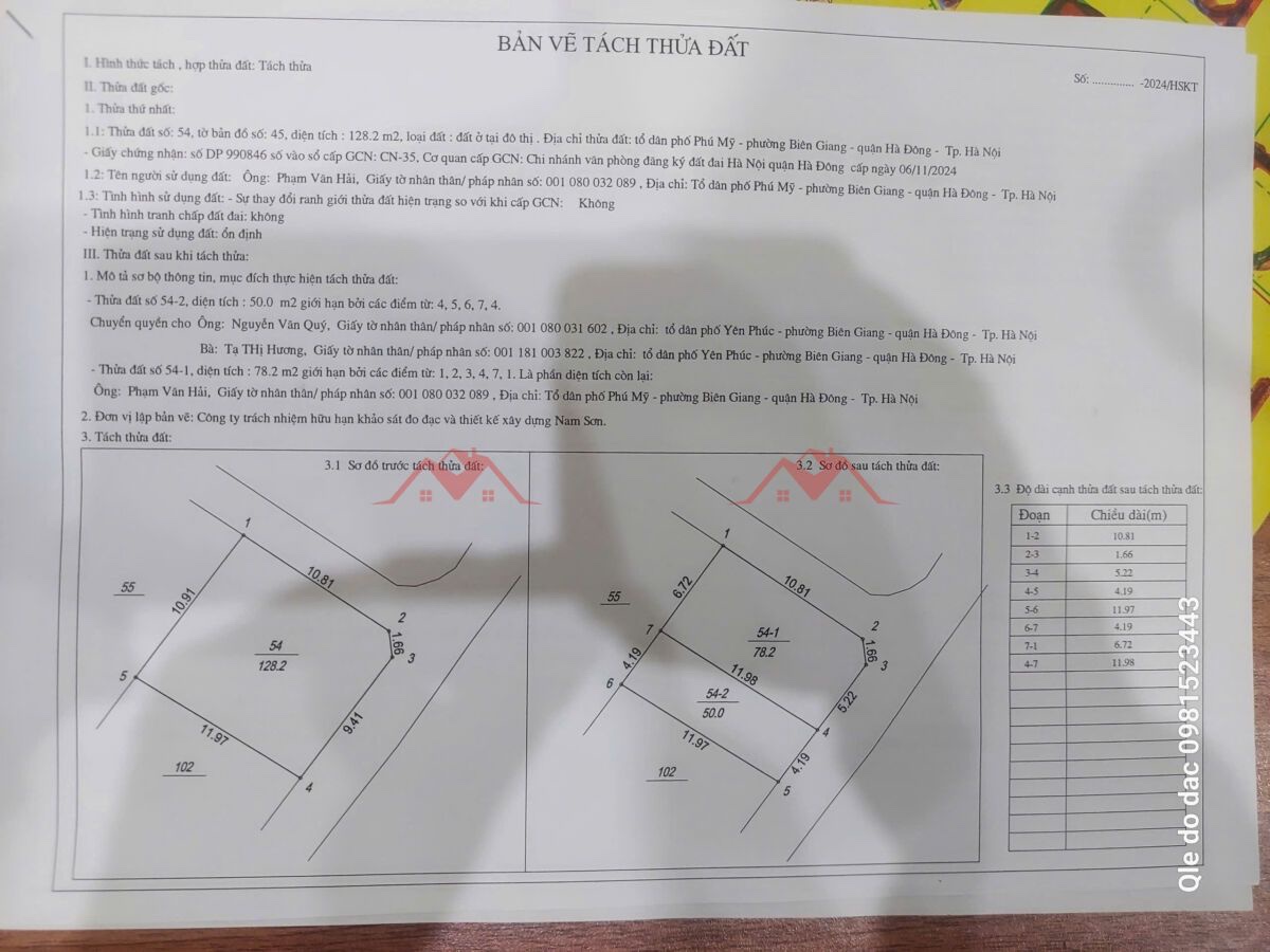 SIÊU PHẨM GIÁ 3,5 TỶ ĐẤT TẠI BIÊN GIANG-QUẬN HÀ ĐÔNG D/T:50M - Ảnh 2