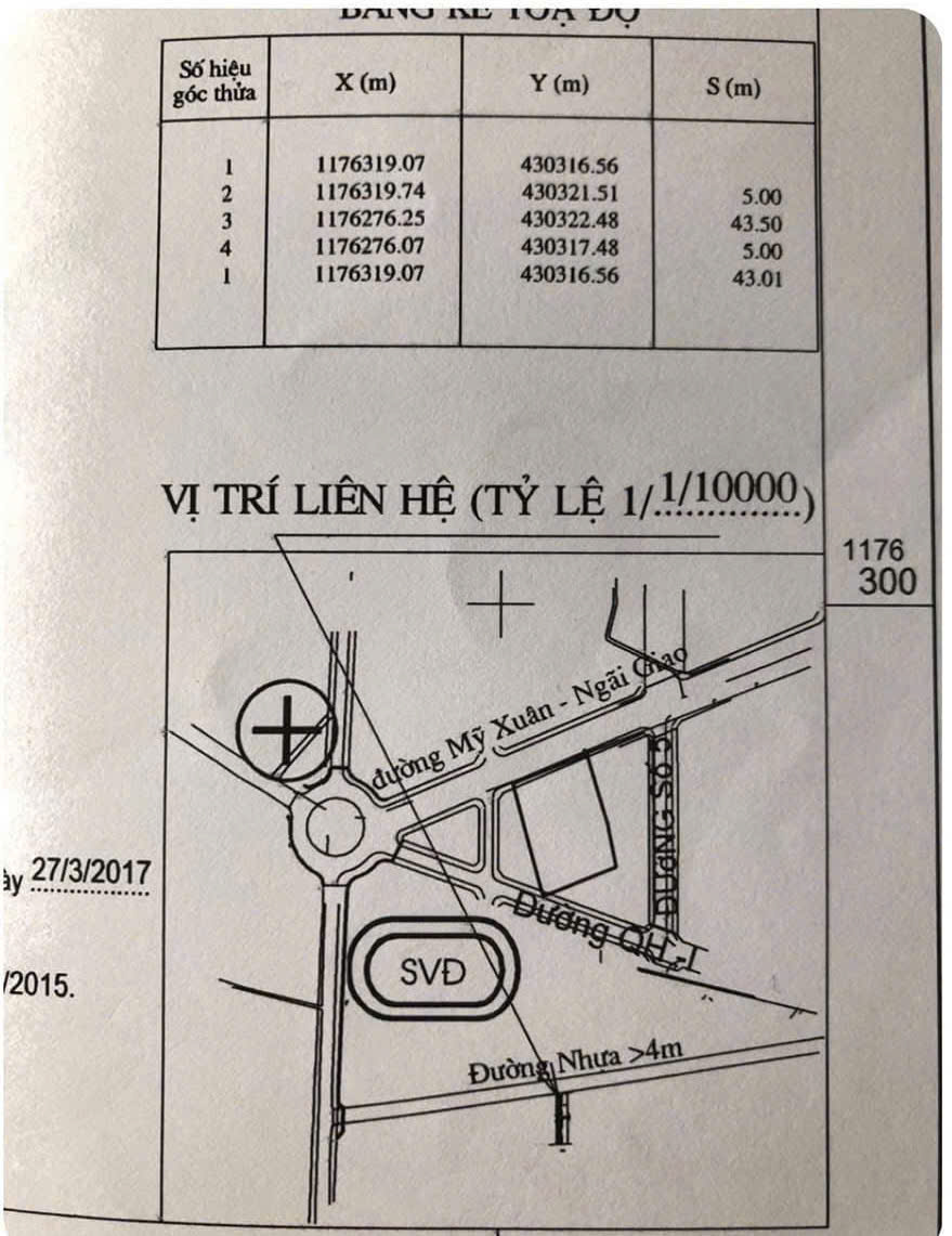 CHÍNH CHỦ CẦN BÁN GẤP LÔ ĐẤT Ở PHƯỜNG HẮC DỊCH - THỊ XÃ PHÚ MỸ - BRVT. - Ảnh chính