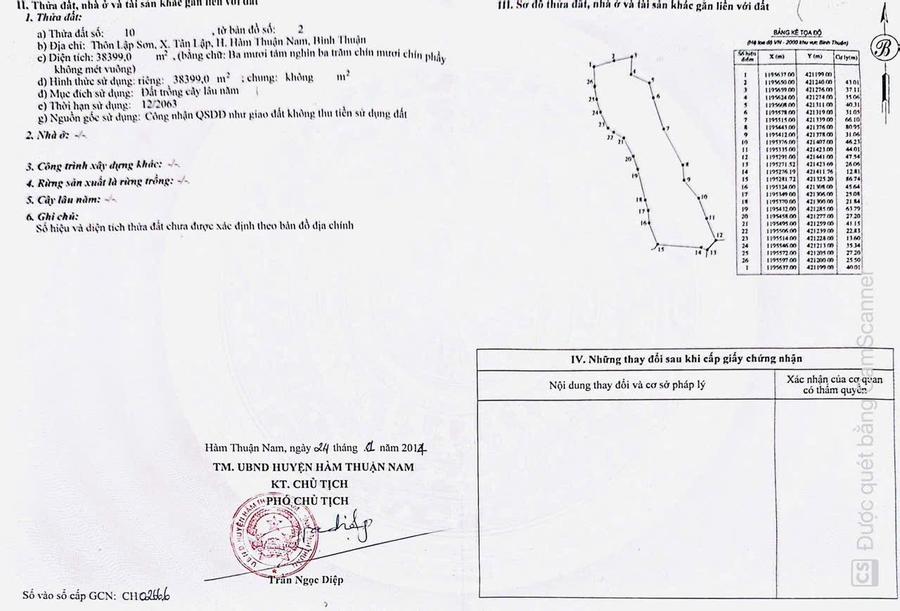 ĐẤT TRỒNG CÂY LÂU NĂM TẠI BÌNH THUẬN –120 SÀO (12 HECTA) –3 SỔ HỒNG –17,9TỶ. LH:0976688776 - Ảnh chính