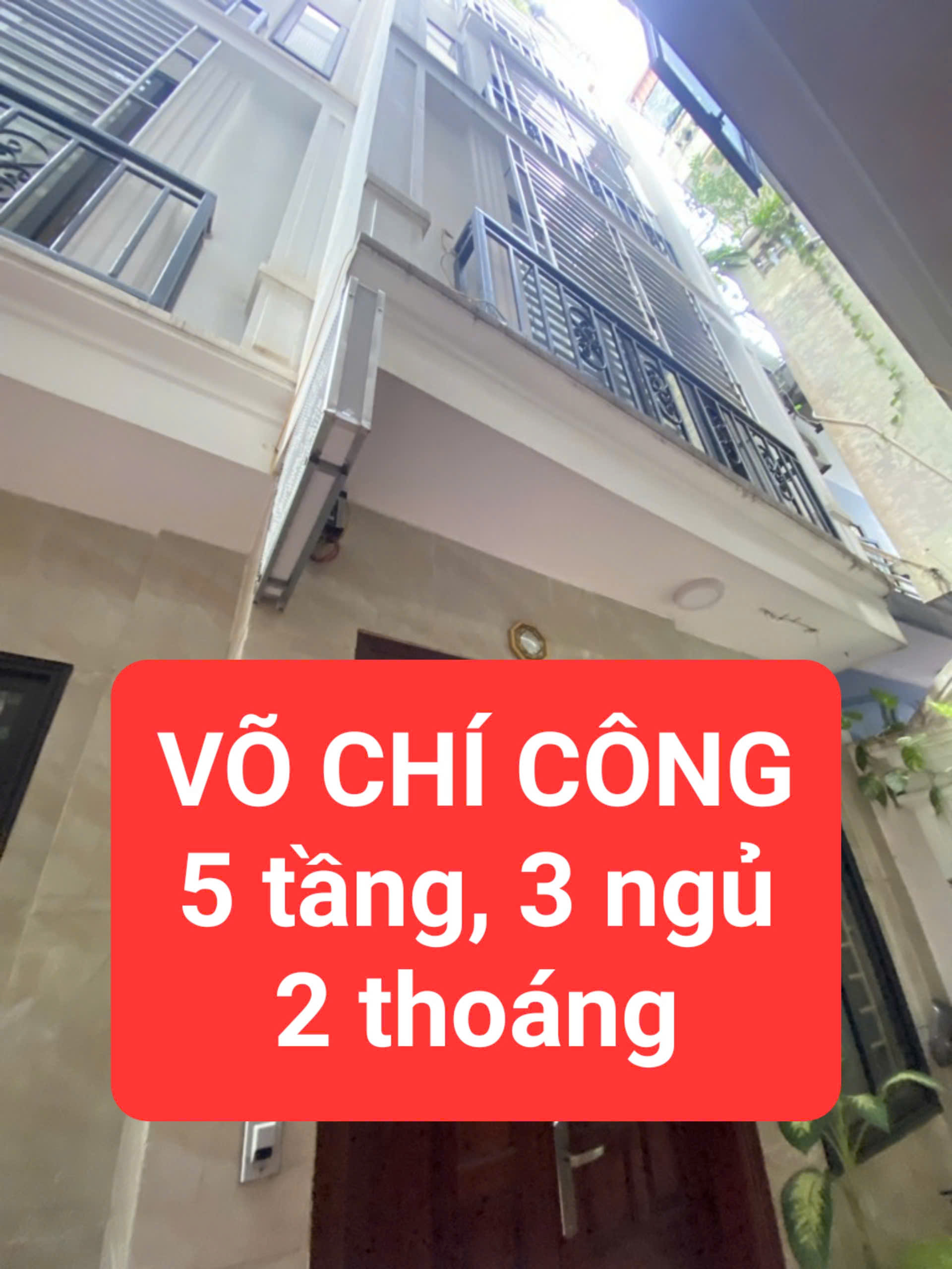 VÕ CHÍ CÔNG - 5 tầng, 3 ngủ - 2 thoáng - rộng 3,7m - 32m2 giá 6,5 tỷ - 0859990768 - Ảnh chính