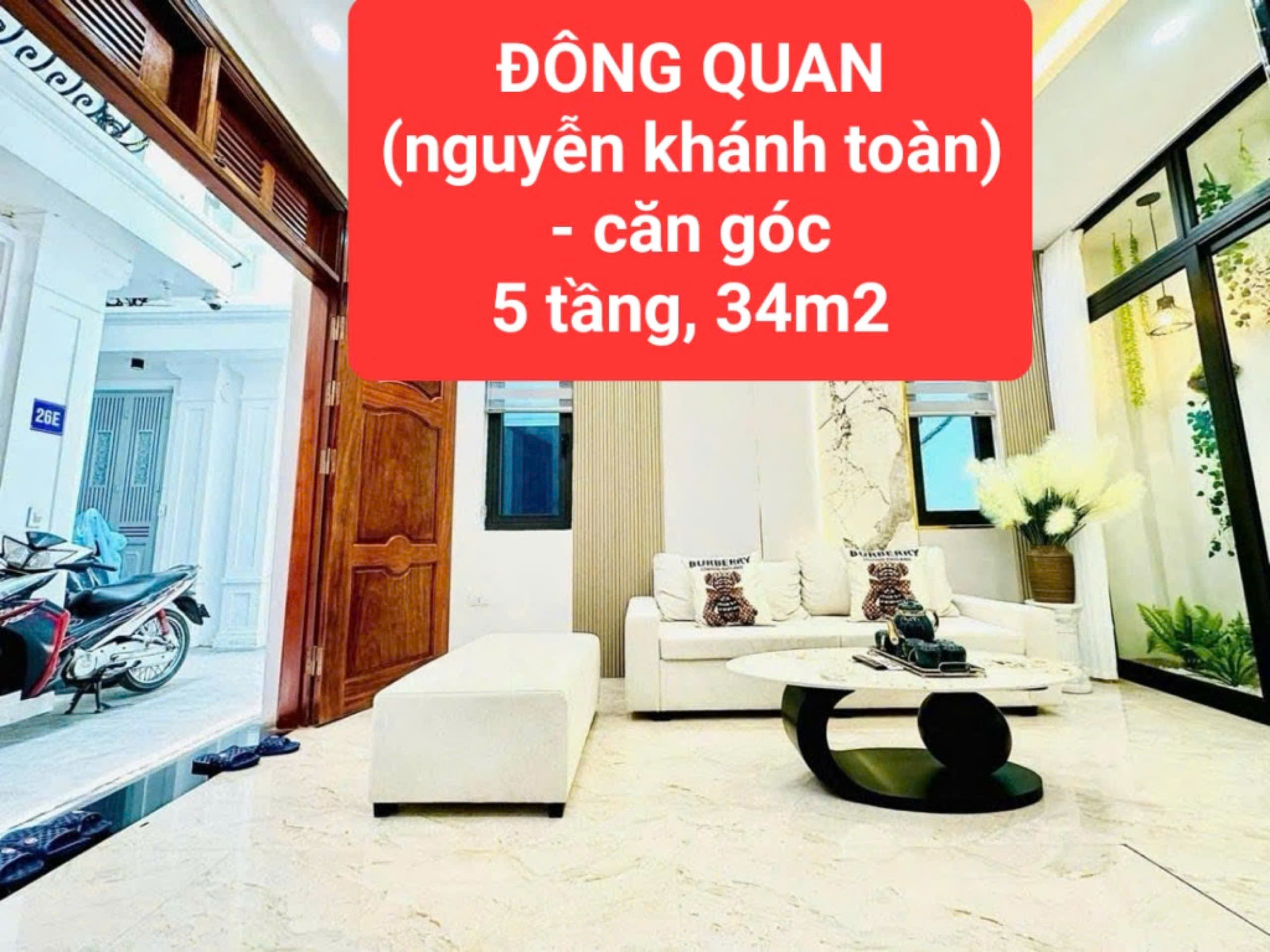 NGUYỄN KHÁNH TOÀN - căn góc - 34m2, 5 tầng, 3 ngủ - ngay sát phố - 0859990768 - Ảnh chính