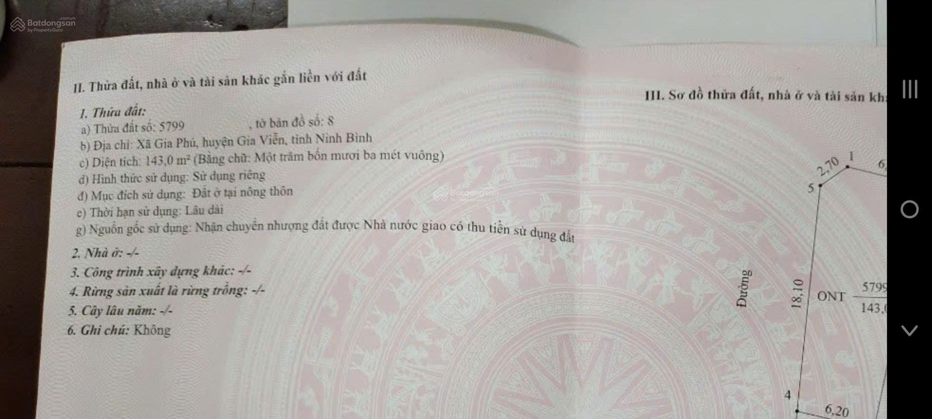 CHÍNH CHỦ BÁN ĐẤT SỔ SẴN 2 MẶT TIỀN TRUNG TÂM GIA PHÚ-NINH BÌNH - Ảnh 3