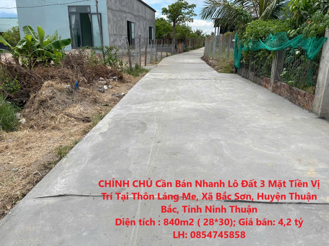 CHÍNH CHỦ Cần Bán Nhanh Lô Đất 3 Mặt Tiền Vị Trí Tại Huyện Thuận Bắc, Tỉnh Ninh Thuận - Ảnh chính