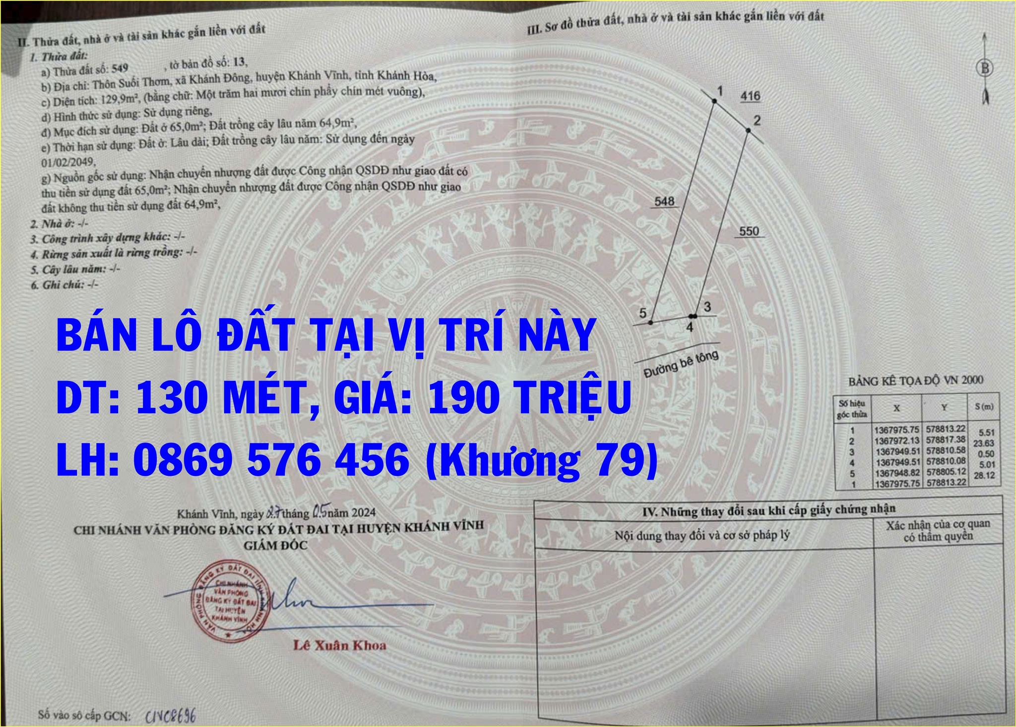 Đất nền thổ cư giá siêu rẻ tại khánh vĩnh, khánh hoà chỉ 190 triệu - Ảnh 2