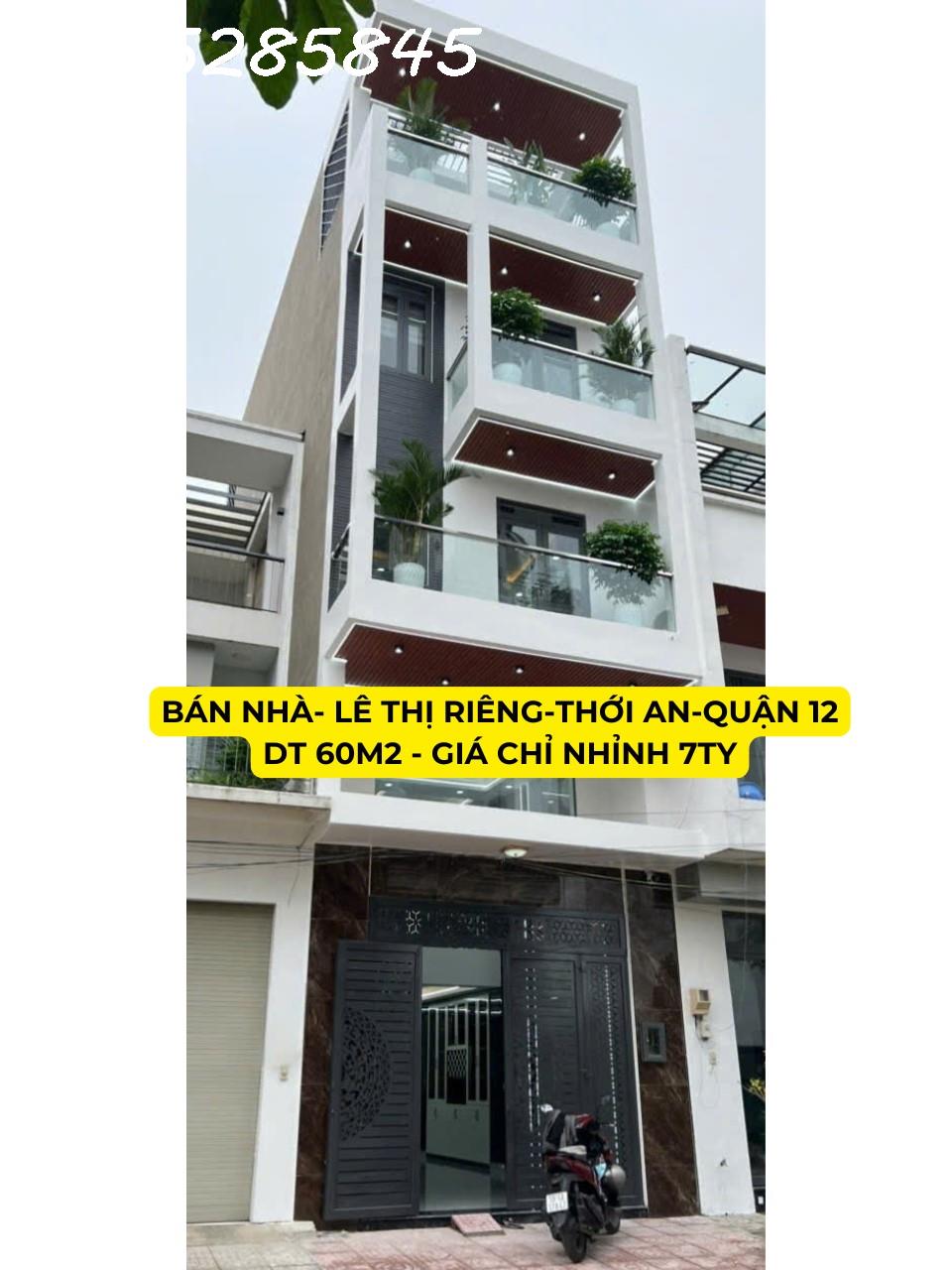 BÁN NHÀ GÁC LỬNG FULL NỘI THẤT - LÊ THỊ RIÊNG - THỚI AN - QUẬN 12 - DT60M2 - GIÁ CHỈ 7 TỶ - Ảnh chính