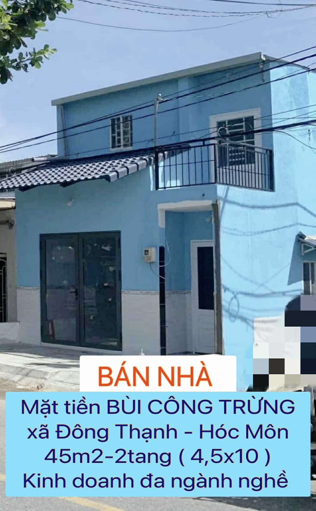 Nhà mặt tiền Bùi Công Trừng Hóc Môn 45m2-2PN-2WC , ngay cầu Bà Năm , kd đa ngành - 1 tỷ nhỉnh - Ảnh 3