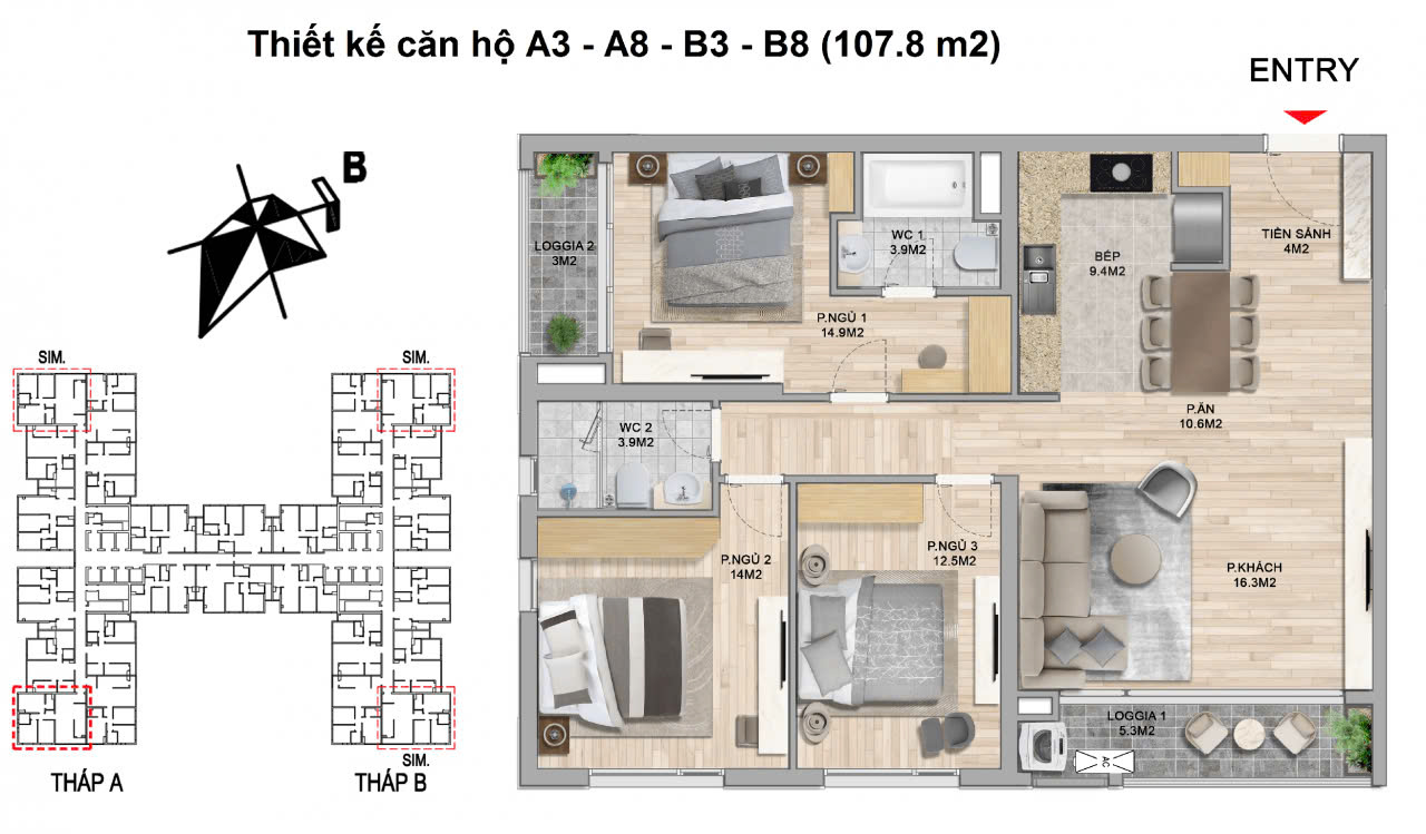 Hiếm, Bán gấp Căn hộ CC The Zei Mỹ Đình, 3PN, 2WC, 9.x tỷ - Ảnh 3