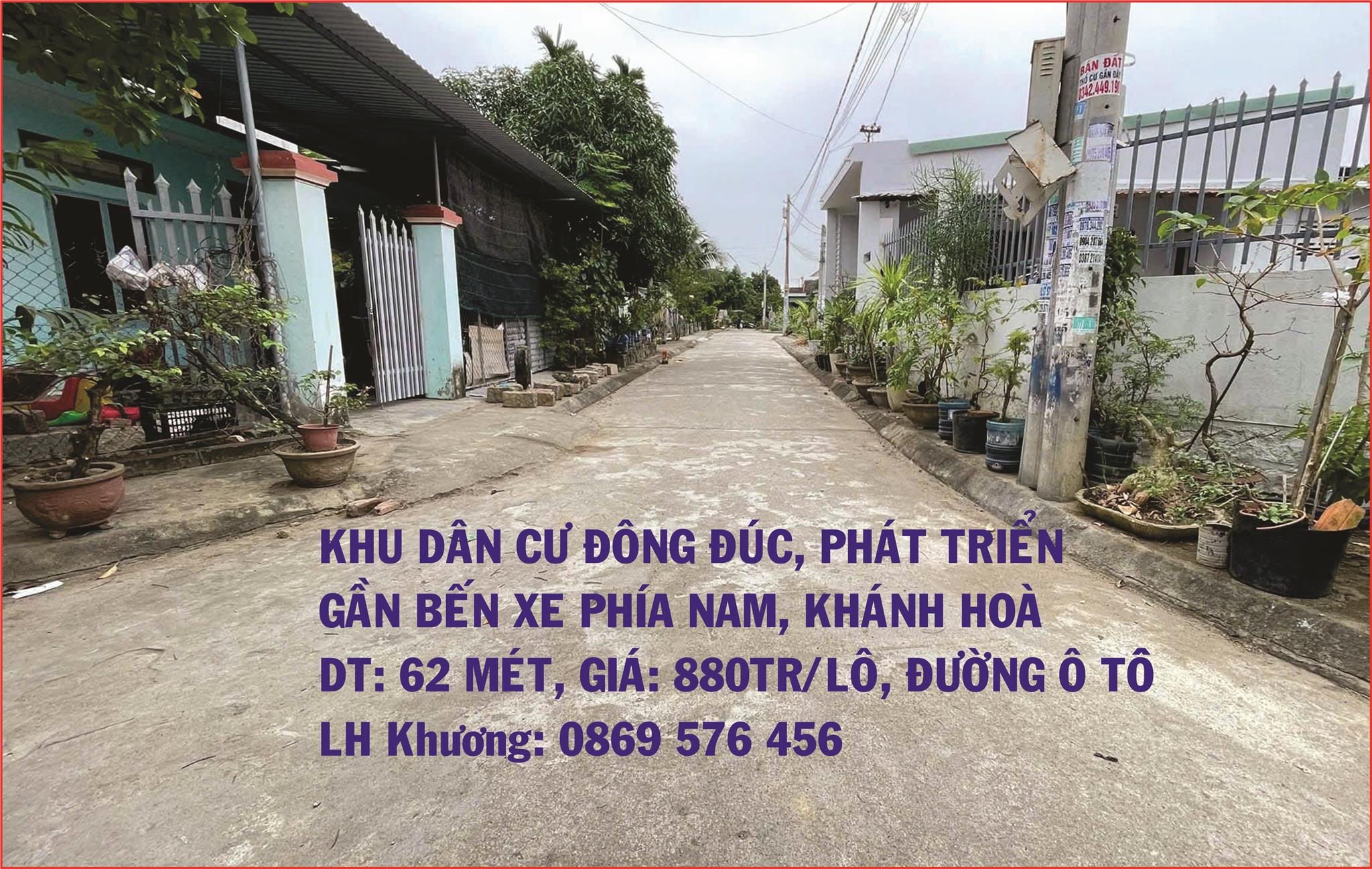 MỞ BÁN 4 LÔ NỀN THỔ CƯ NGAY BẾN XE LIÊN TỈNH KHÁNH HOÀ CHỈ 880TR - Ảnh 1