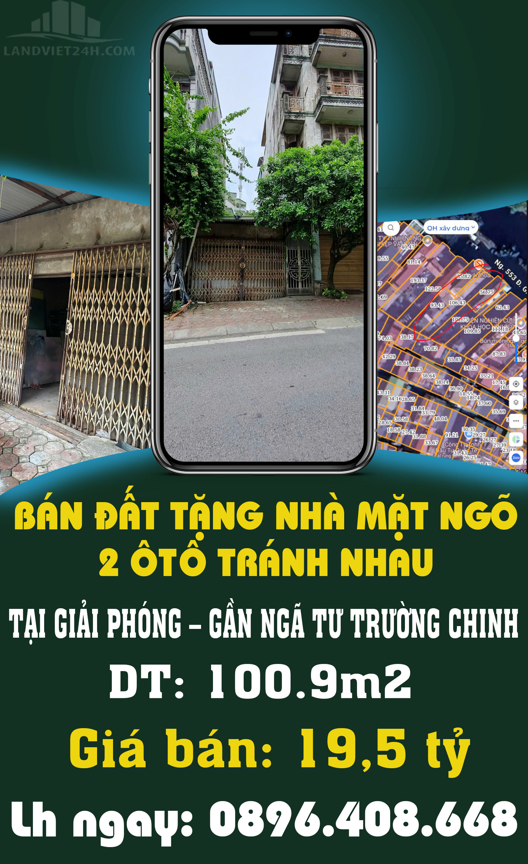 BÁN ĐẤT TẶNG NHÀ MẶT NGÕ 2 ÔTO TRÁNH NHAU TẠI GIẢI PHÓNG – GẦN NGÃ TƯ TRƯỜNG CHINH - Ảnh chính