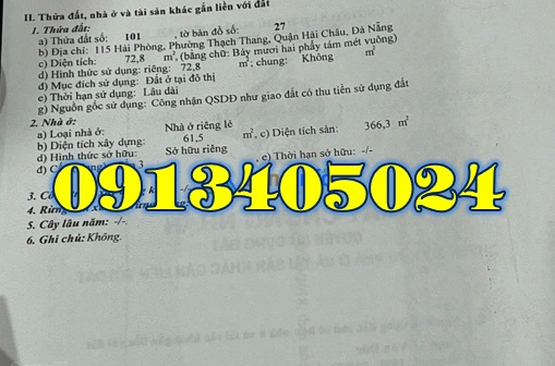 ♥️13,8 tỷ, Cần bán nhanh nhà mặt tiền đường Hải Phòng đối diện TT Tim Mạch Đà Nẵng; 0913405024 - Ảnh chính