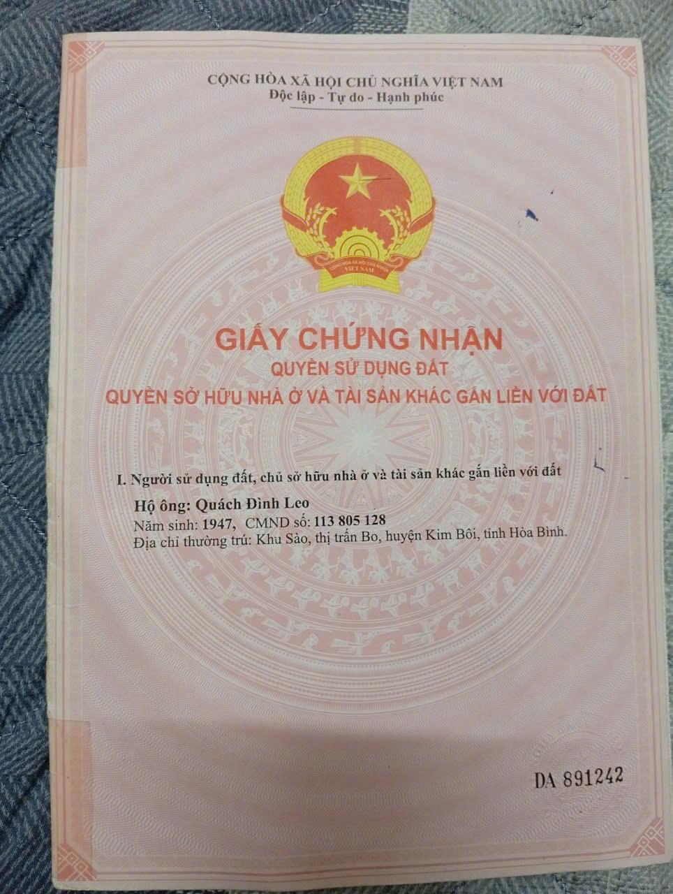 CẦN BÁN NHANH Lô Đất Ngay Gần Trung Tâm Thị Trấn Bo, Huyện Kim Bôi, Tỉnh Hòa Bình - Ảnh 2