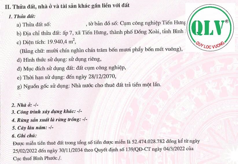 Bán gần 2 héc ta đất trong CCN Tiến Hưng, Bình Phước - Ảnh 1