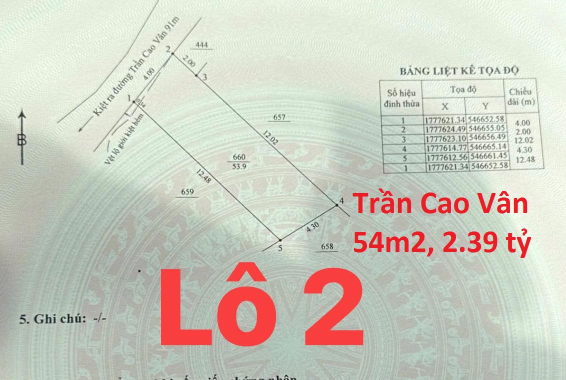 ♪ Đất Góc Kiệt 2.5m cách Trần Cao Vân 80m thông Biển, 57m2, hơn 2 tỷ - Ảnh 1