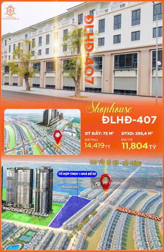 Shophouse đại lộ Hừng Đông Vinhome Ocean Park3, giá chỉ 11.8 tỷ - Ảnh 1