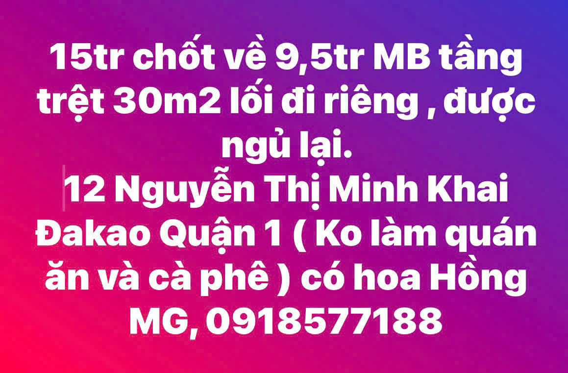 Cho Thuê Mặt Bằng Tầng Trệt - Vị Trí Đắc Địa Tại Trung Tâm Quận 1 - Ảnh chính