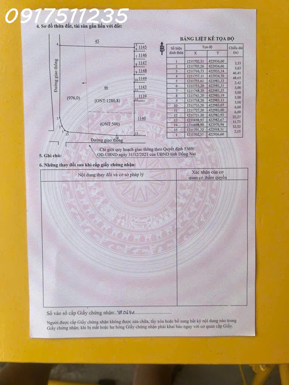 Mặt tiền đường vành Đai 4, 2757mv có 1780 thổ cư vị trí đất góc 2 mặt tiền nhựa vuông vắn và có 56m - Ảnh chính