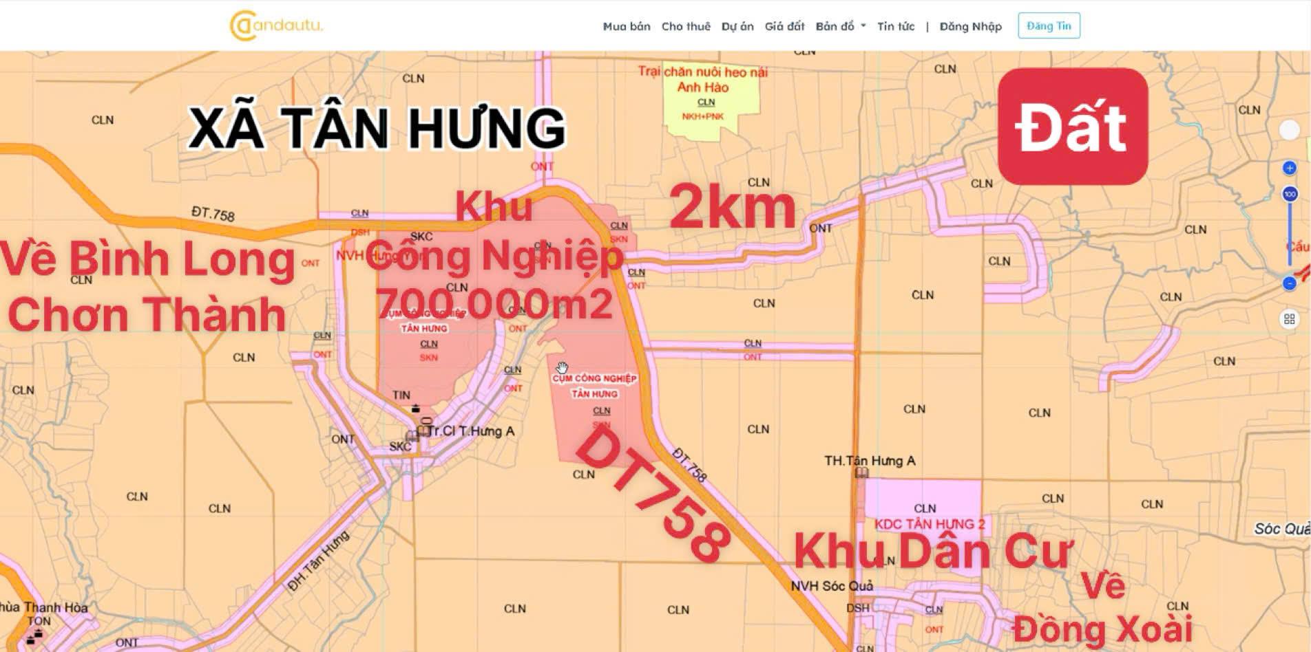 Chính Chủ Bán 1,200m2 Đất Đường Xe Tải Thông Thẳng Khu Công Nghiệp 70ha 186tr - Ảnh chính