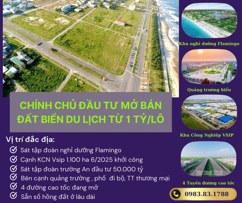 CHÍNH CHỦ ĐT MỞ BÁN ĐẤT BIỂN DU LỊCH - GIÁ CHỈ TỪ 10 TRIỆU/m2 - Ảnh chính