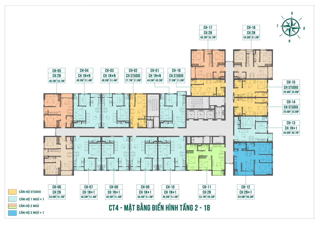 Bán Nhà Ở Xã Hội Quang Châu ( Vaga Home ) Studio 40m2, 1N+ Và 2 Ngủ 63m2. - Ảnh 1