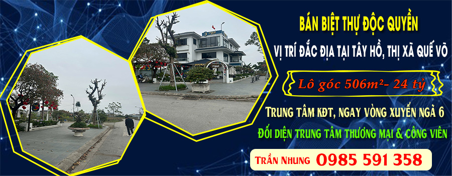 BÁN BIỆT THỰ ĐỘC QUYỀN – VỊ TRÍ ĐẮC ĐỊA TẠI TÂY HỒ, THỊ XÃ QUẾ VÕ - Ảnh chính