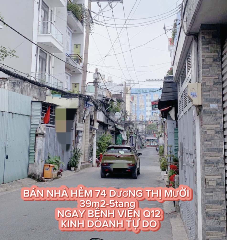 Bán nhà hẻm 74 Dương Thị Mười 39m2-5tang , ngay Bệnh Viện Q12 , Kd tự do , 5 tỷ nhỉnh 0932030061 - Ảnh 1