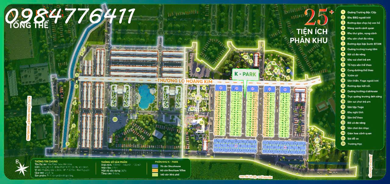 Dự án **Khu đô thị Yên Bình New Horizon** (Yên Bình Green City) tại Phổ Yên, Thái Nguyên - Ảnh chính