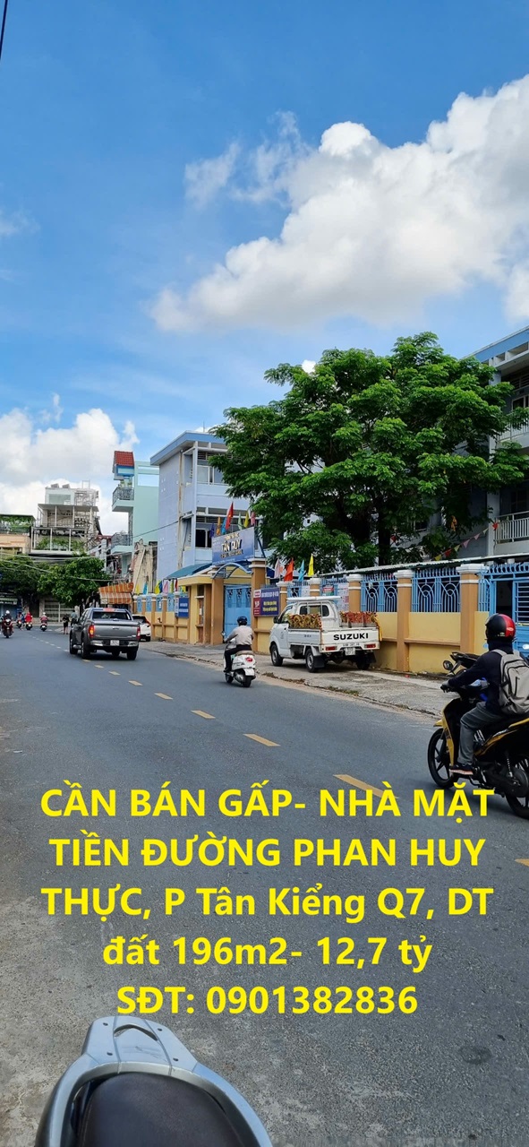 CẦN BÁN GẤP- NHÀ MẶT TIỀN ĐƯỜNG PHAN HUY THỰC, P Tân Kiểng Q7, DT đất 196m2- 12,7 tỷ - Ảnh chính