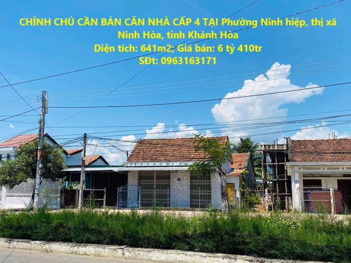 CHÍNH CHỦ CẦN BÁN CĂN NHÀ CẤP 4 TẠI Phường Ninh hiệp, thị xã Ninh Hòa, tỉnh Khánh Hòa - Ảnh chính