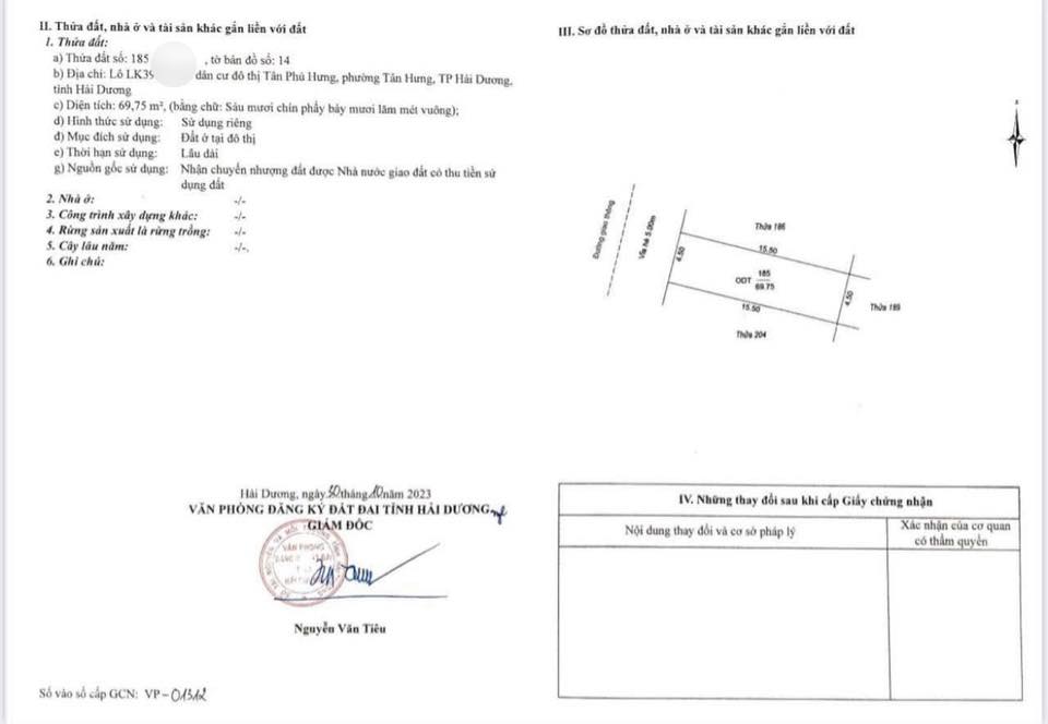 Bán 2 lô liền nhau mặt phố Lê Anh Tông, KĐT Tân Phú Hưng, TP HD, 139.5m2, mt 9m, hướng Tây đẹp - Ảnh 3