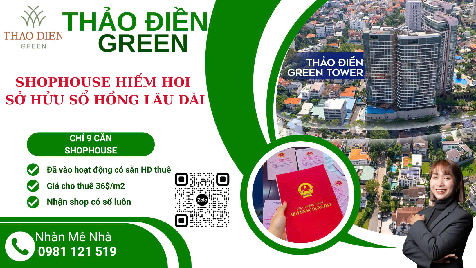 Mua Bán Shophouse sỏ hửu sổ hồng lâu dài tại Thảo Điền Green Nguyễn Văn Hưởng Quận 2 , nhận booking - Ảnh chính