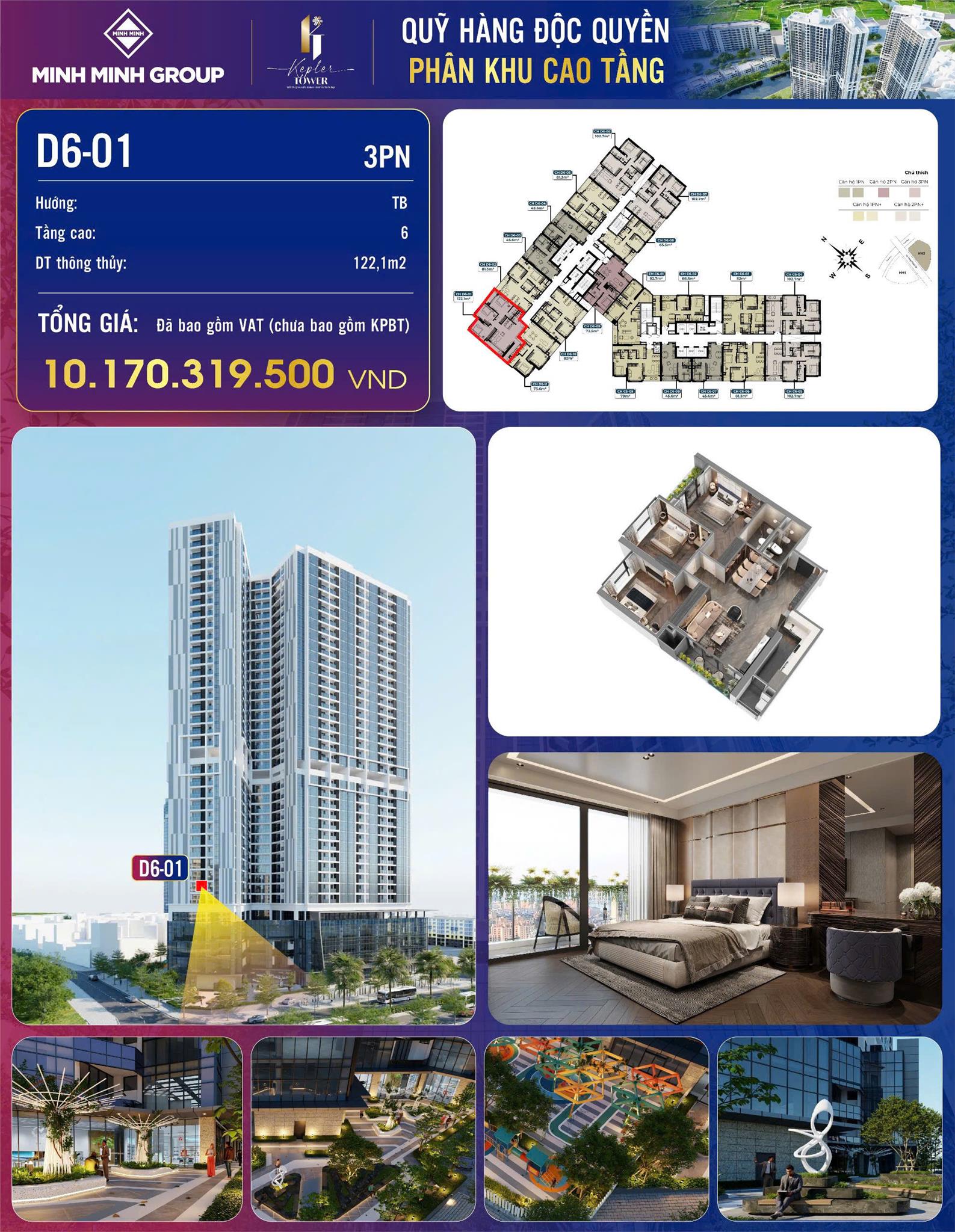 Mở bán căn hộ 3PN , căn góc cực thoáng tại dự án chung cư cao cấp Kepler Tower, giá bán đã bao gồm - Ảnh chính
