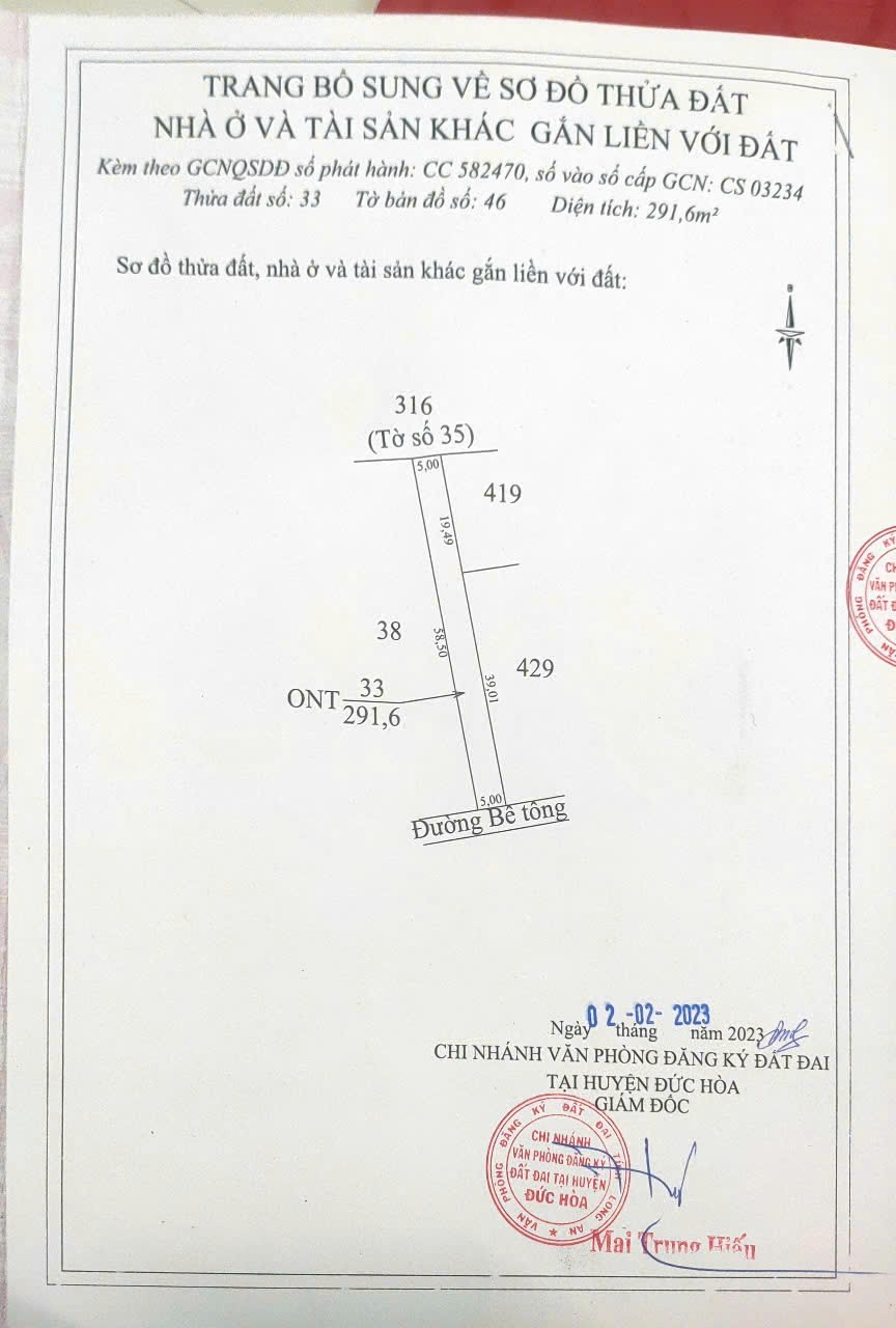 GIÁ TỐT - CHÍNH CHỦ Cần Bán Lô Đất Nền Full Thổ Cư Tại Xã  Mỹ Hạnh Bắc, Đức Hòa, Long An. - Ảnh 2