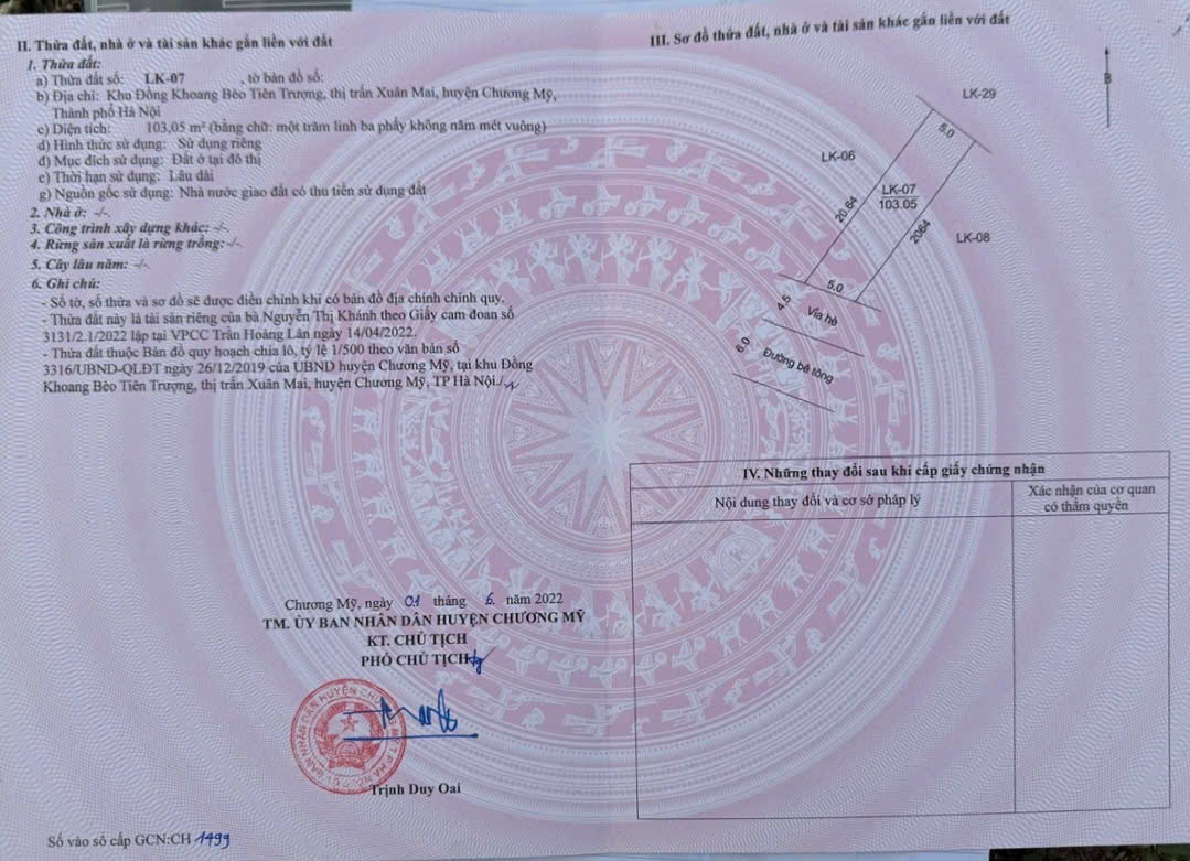 chủ cần bán lô đất 103m tại khu đấu giá khoang bèo TT xuân mai chương mỹ hà nội - Ảnh chính
