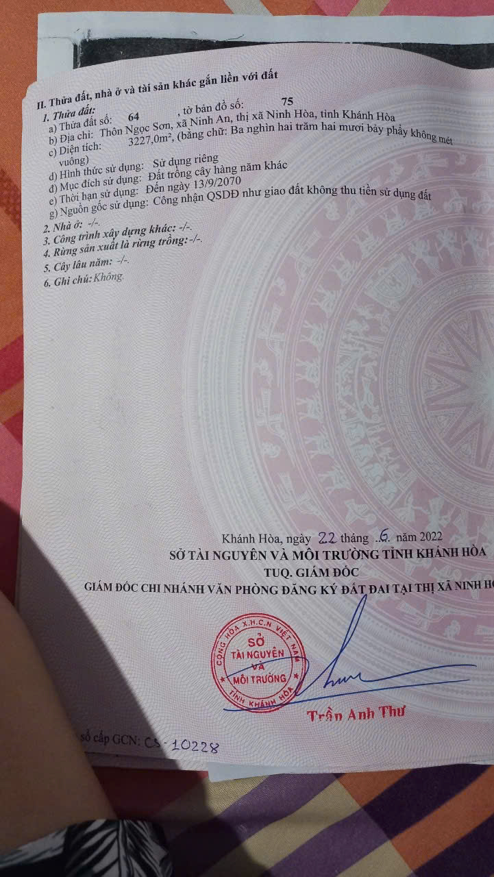 BÁN ĐẤT NGỌC SƠN – NINH AN, GẦN GA HÒA HUỲNH, KCN DỐC ĐÁ TRẮNG, KĐT ĐÔNG BẮC NINH HÒA<br> • Diện tích: - Ảnh 2