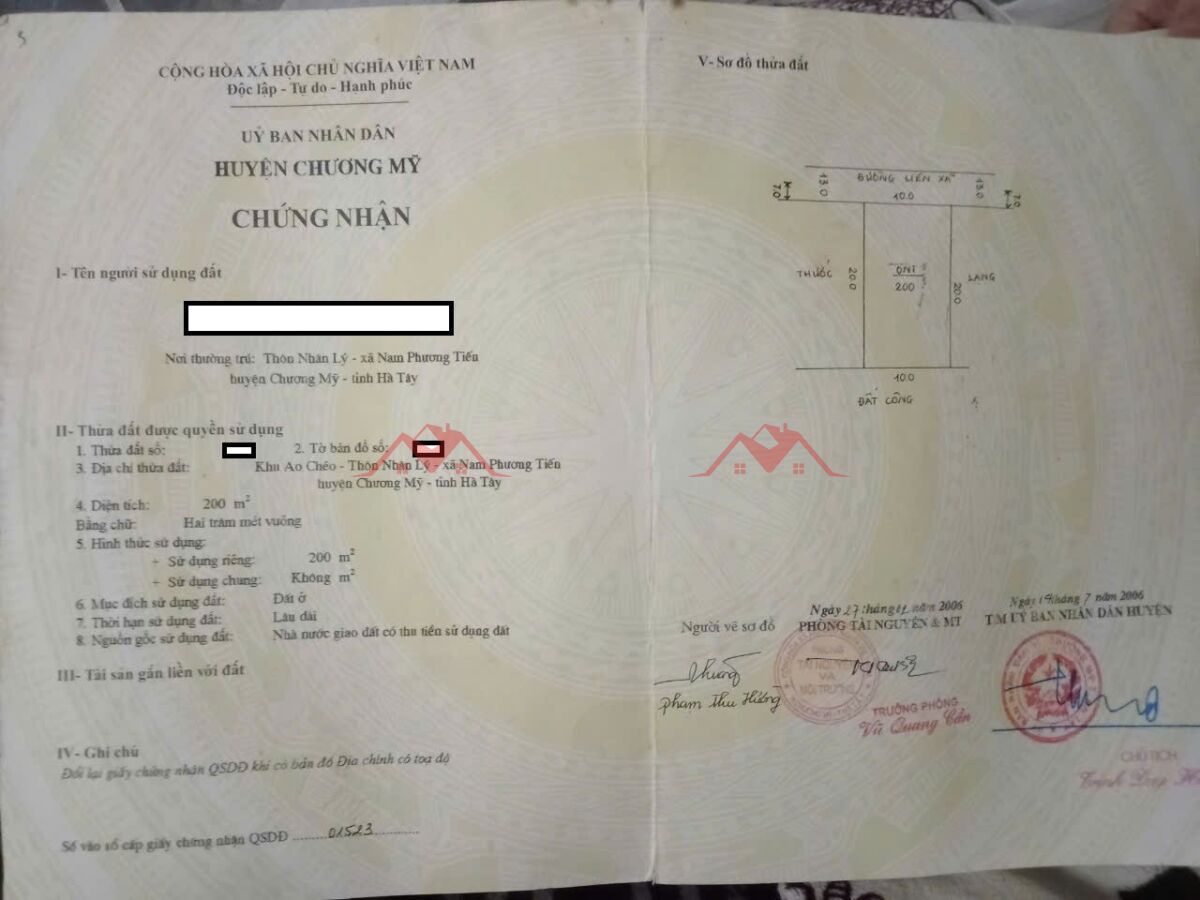 CHÍNH CHỦ BÁN LÔ ĐẤT 200M TẠI NAM PHƯƠNG TIẾN-PHƯỜNG CHƯƠNG MỸ-HÀ NỘI - Ảnh 4
