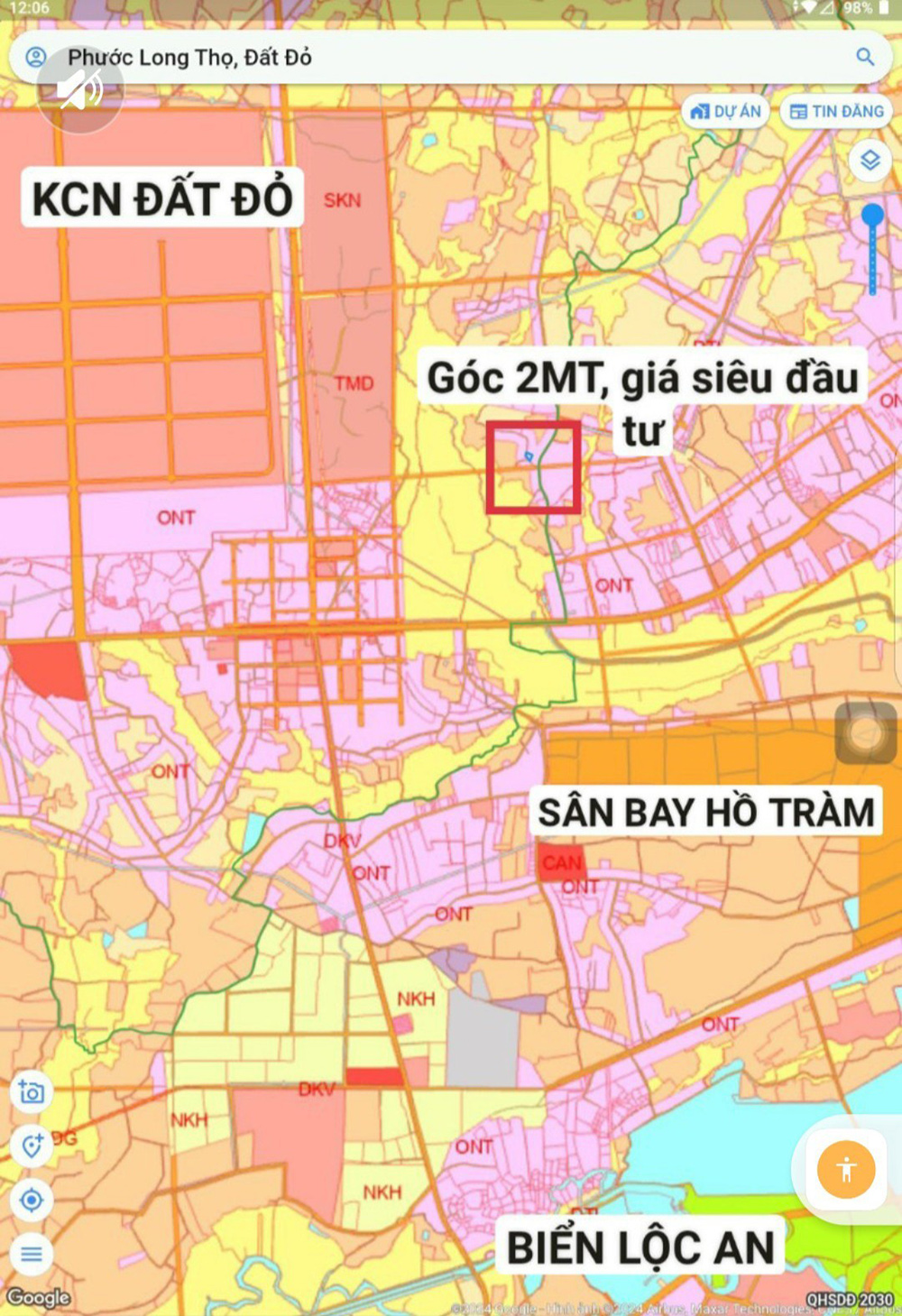 Giảm ngay 1 tỷ, lô góc 2 mặt tiền đường Tháp Nước, ngang 35m, gần KCN Đất Đỏ - Ảnh 1