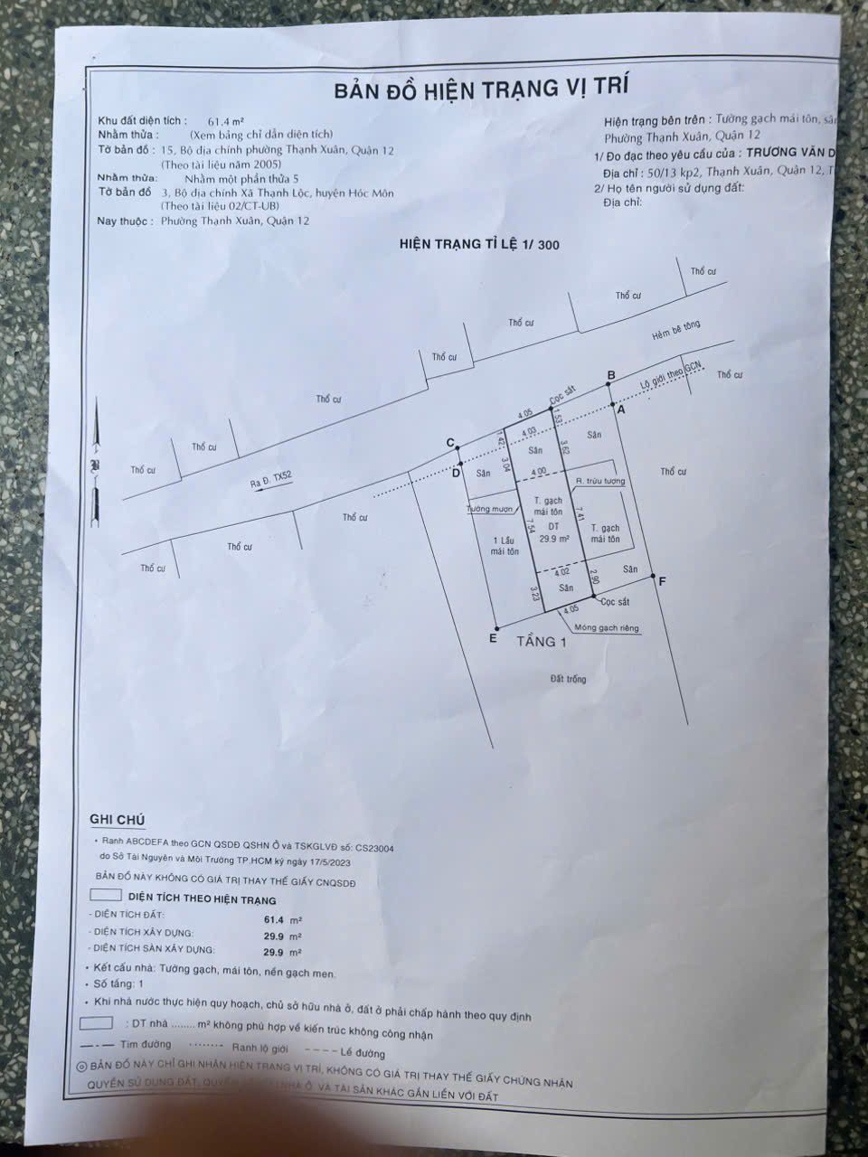 Bán đất thổ cư SHR  64m2, Thạnh Xuân 52, Q.12, 2.7 tỷ, - Ảnh 2