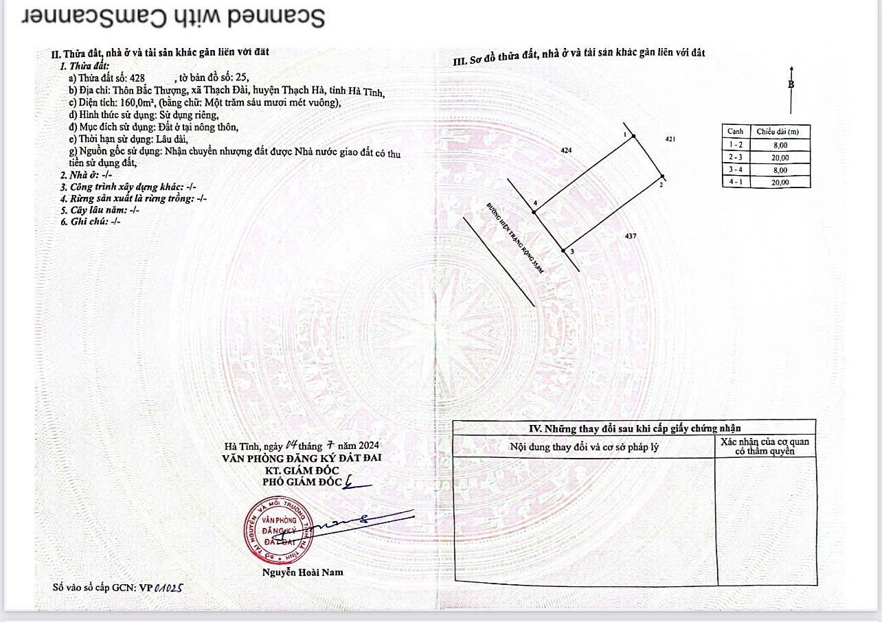CHÍNH CHỦ CẦN BÁN  LÔ ĐẤT TẠI Khu Đô Thị Hà Mỹ Hưng, Hàm Nghi, Xã Thạch Đài, Thạch Hà, Hà Tĩnh. - Ảnh chính