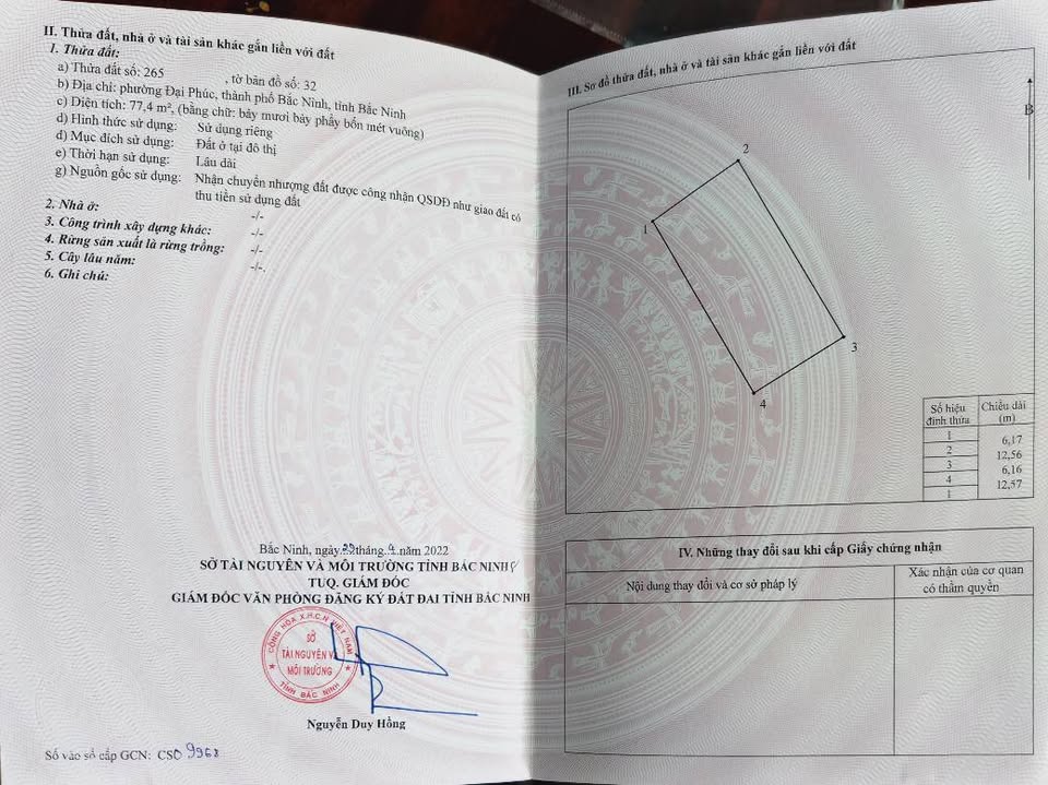 Chính chủ cần bán Nhanh Lô Đất Tại Phường Đại Phúc – TP Bắc Ninh – Bắc Ninh. - Ảnh 1