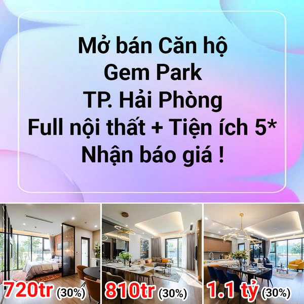 GEM PARK HẢI PHÒNG – ĐẦU TƯ CĂN HỘ CHO THUÊ “CHUẨN HÀN” TẠI MIỀN BẮC . Chỉ từ 600 triệu là sở hữu - Ảnh chính