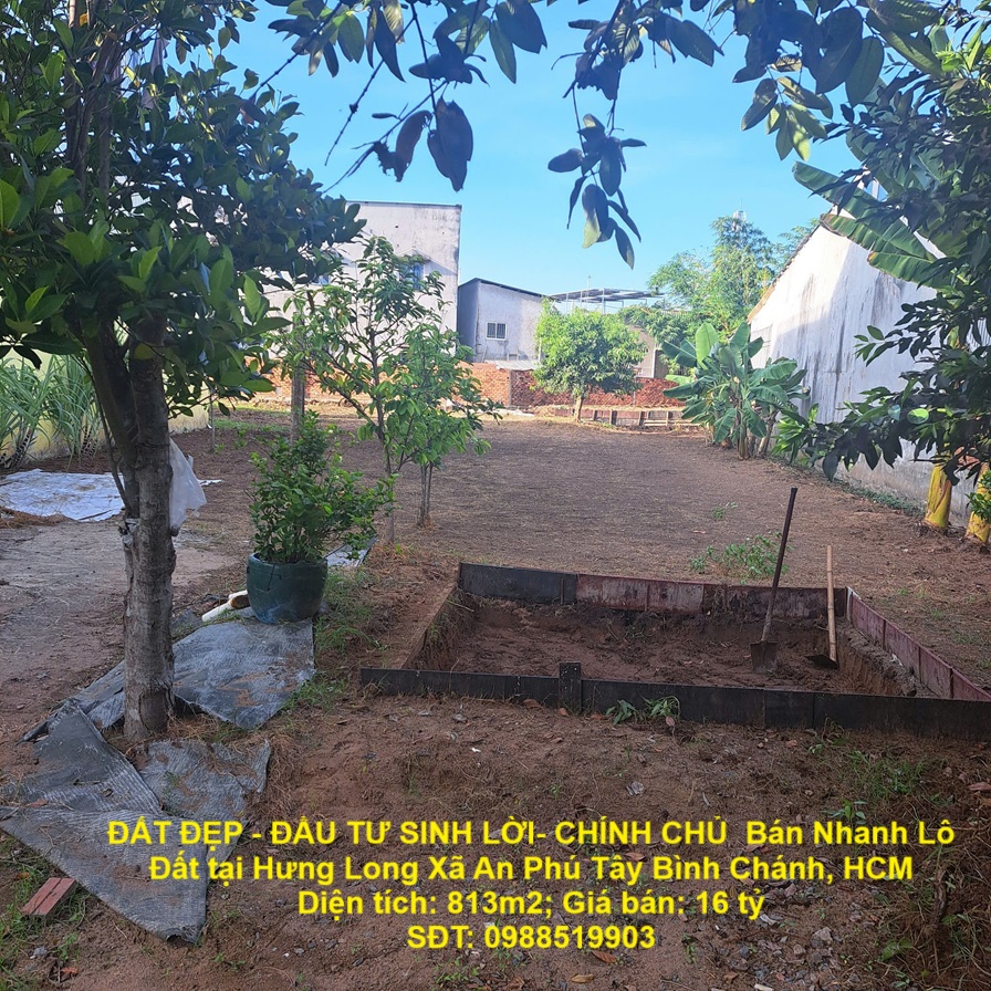 ĐẤT ĐẸP - ĐẦU TƯ SINH LỜI- CHÍNH CHỦ  Bán Nhanh Lô Đất tại Hưng Long Xã An Phú Tây Bình Chánh, HCM - Ảnh chính