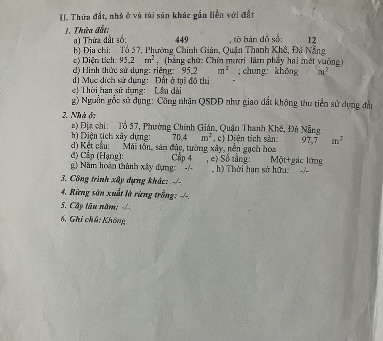 Bán nhà chính chủ kiệt 260 đường Điện Biên Phủ, Phường Chính Gián, Quận Thanh Khê, TP Đà Nẵng - Ảnh 2