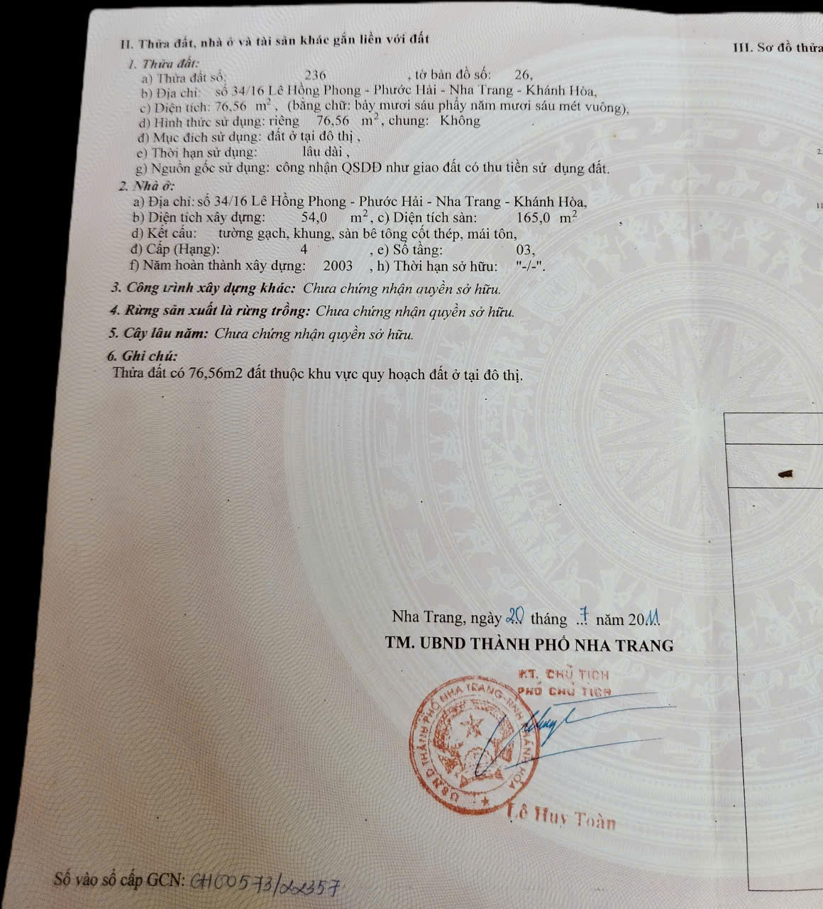 CHÍNH CHỦ CẦN BÁN NHÀ 2 MẶT HẺM XE Ô TÔ –TRUNG TÂM TP NHA TRANG TẠI Phước Hải, Nha Trang, Khánh Hòa - Ảnh 1
